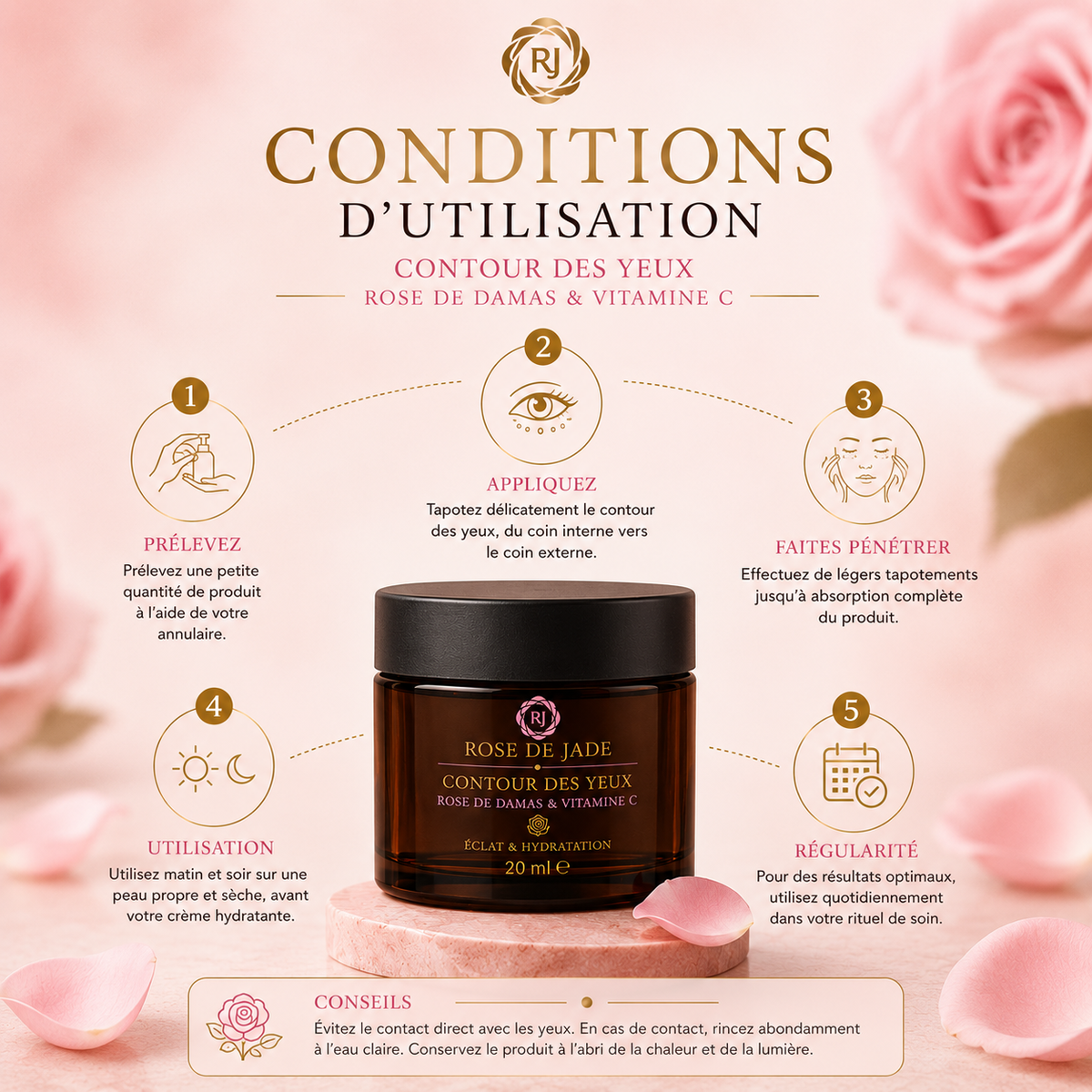 Contour des yeux Rose de Jade