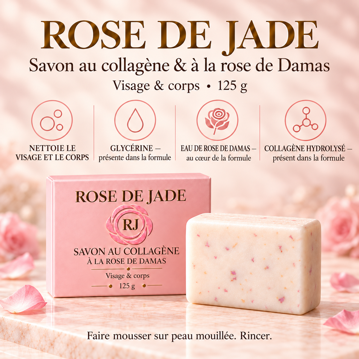 Savon collagène à la rose de Damas